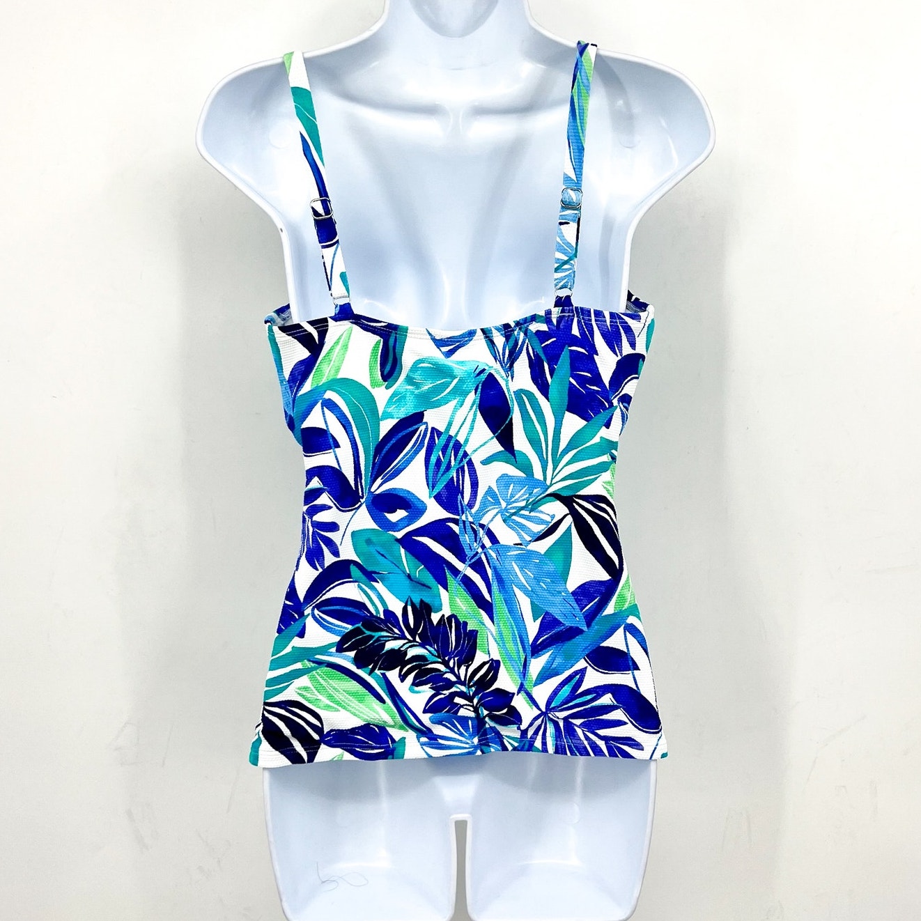 TOMMY BAHAMA Marina Underwire Tankini Top Large Beach Glass Blue Island Cays NWT