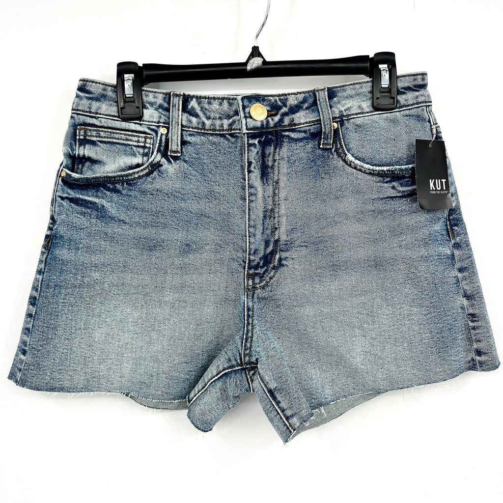KUT FROM THE KLOTH Taylor Denim Shorts Size 2 Freedom Blue High Waist CutOff NWT