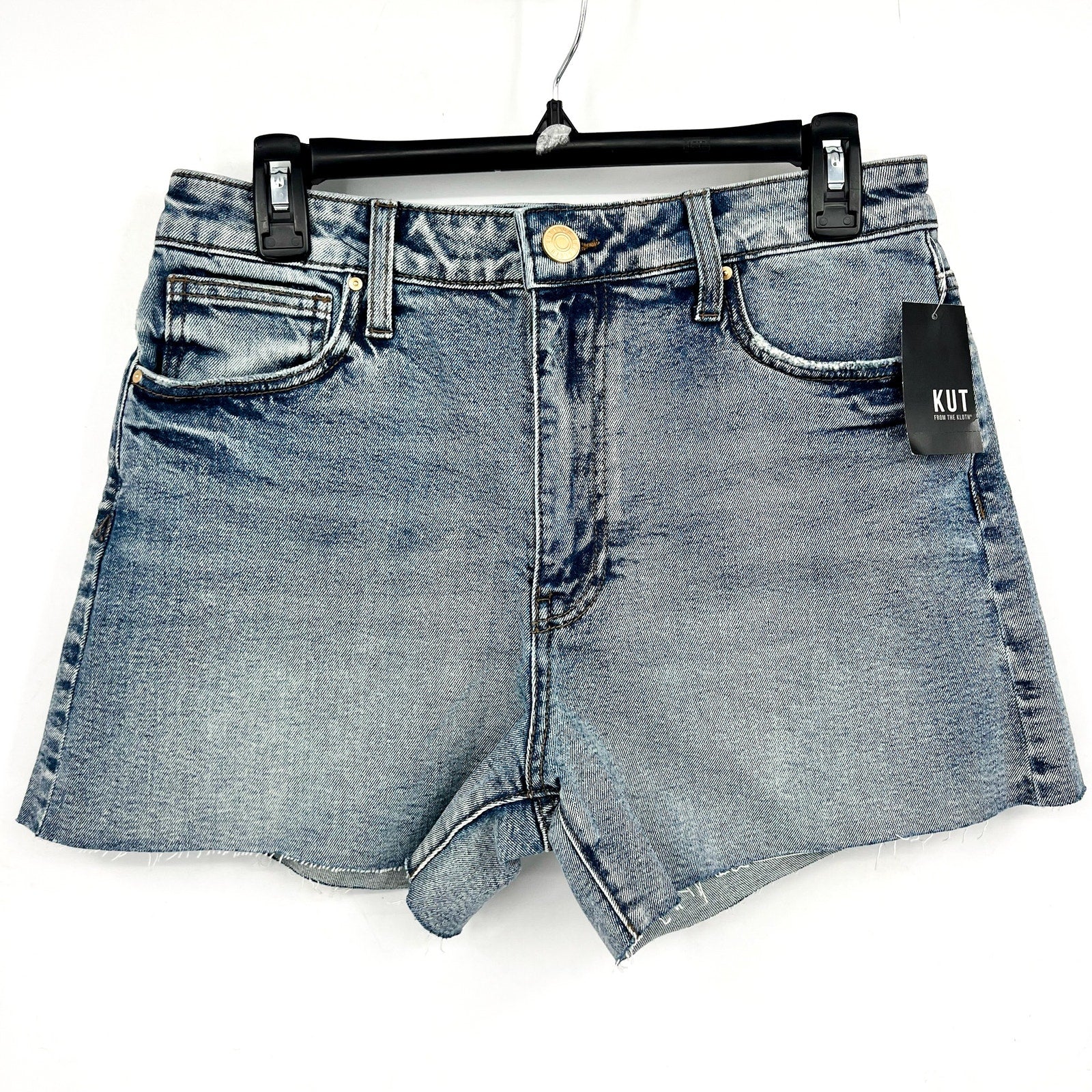 KUT FROM THE KLOTH Taylor Denim Shorts Size 2 Freedom Blue High Waist CutOff NWT