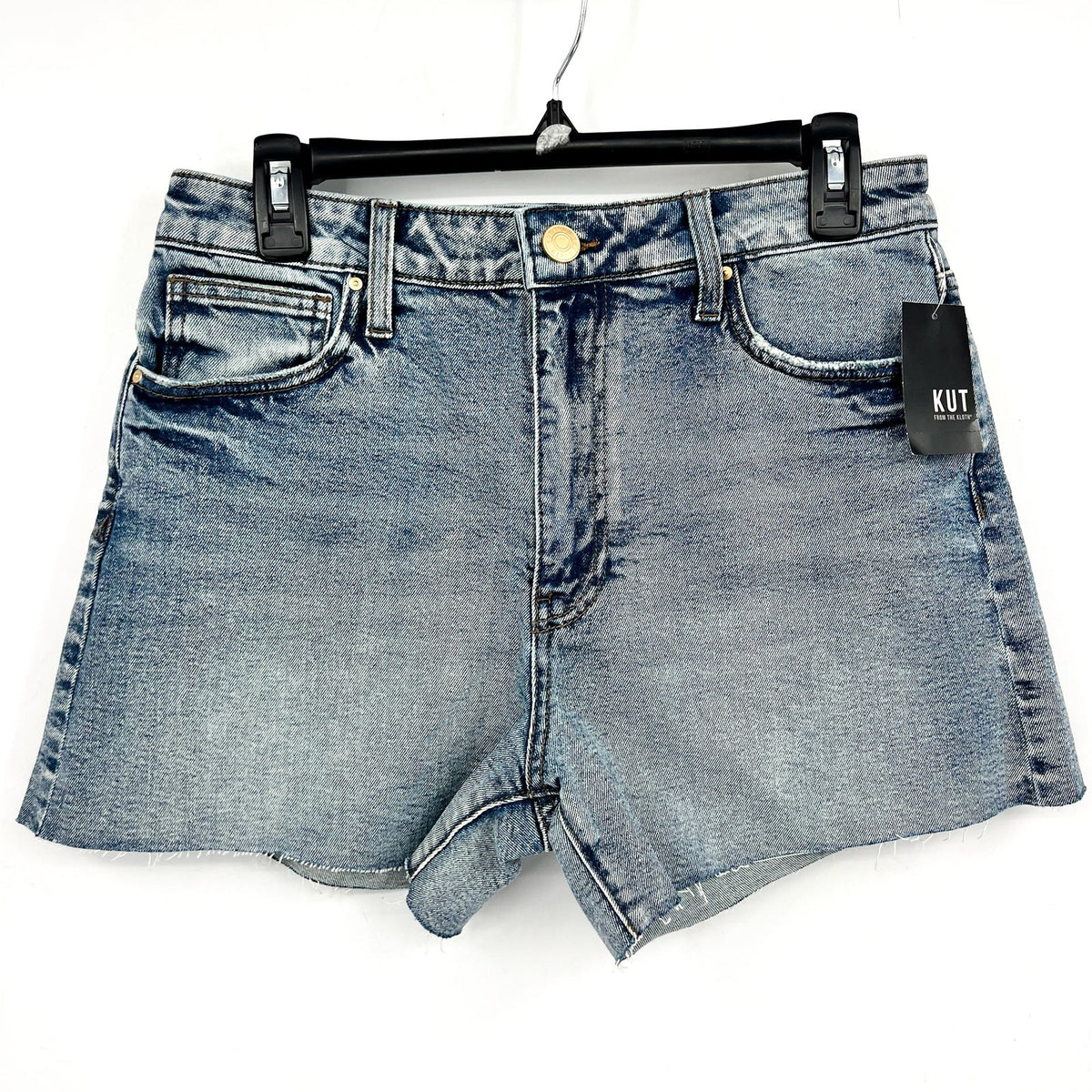 KUT FROM THE KLOTH Taylor Denim Shorts Size 2 Freedom Blue High Waist CutOff NWT