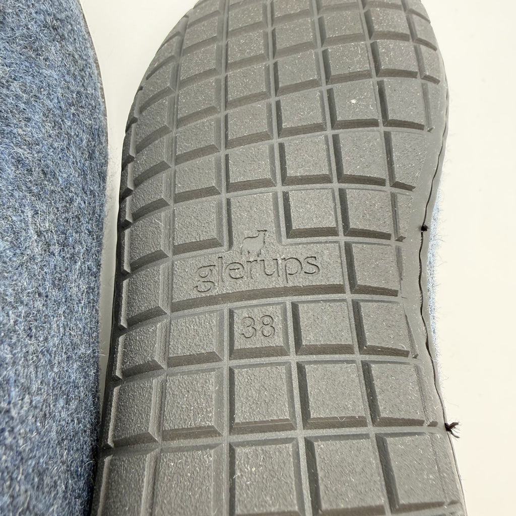 Glerups Womens Slip On Shoes Slippers EU 38 US 8 Navy Blue Wool NWOB
