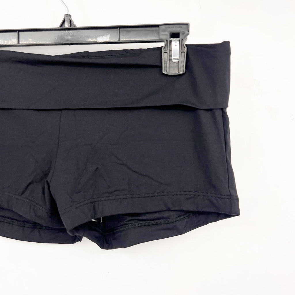 SEAFOLLY Women's High Waisted Roll Top Boyleg Bikini Bottom Size 12 Black NWT