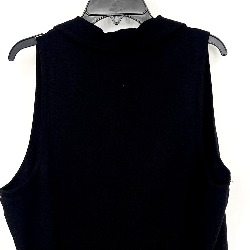 MICHAEL STARS Women's Norah Sleeveless Polo Shirt 1X Black Sleeveless NWT