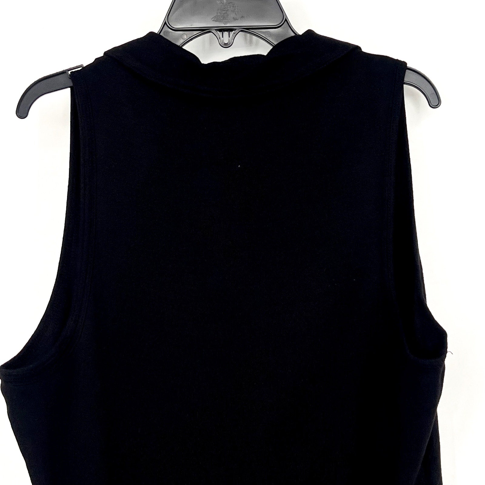MICHAEL STARS Women's Norah Sleeveless Polo Shirt 1X Black Sleeveless NWT