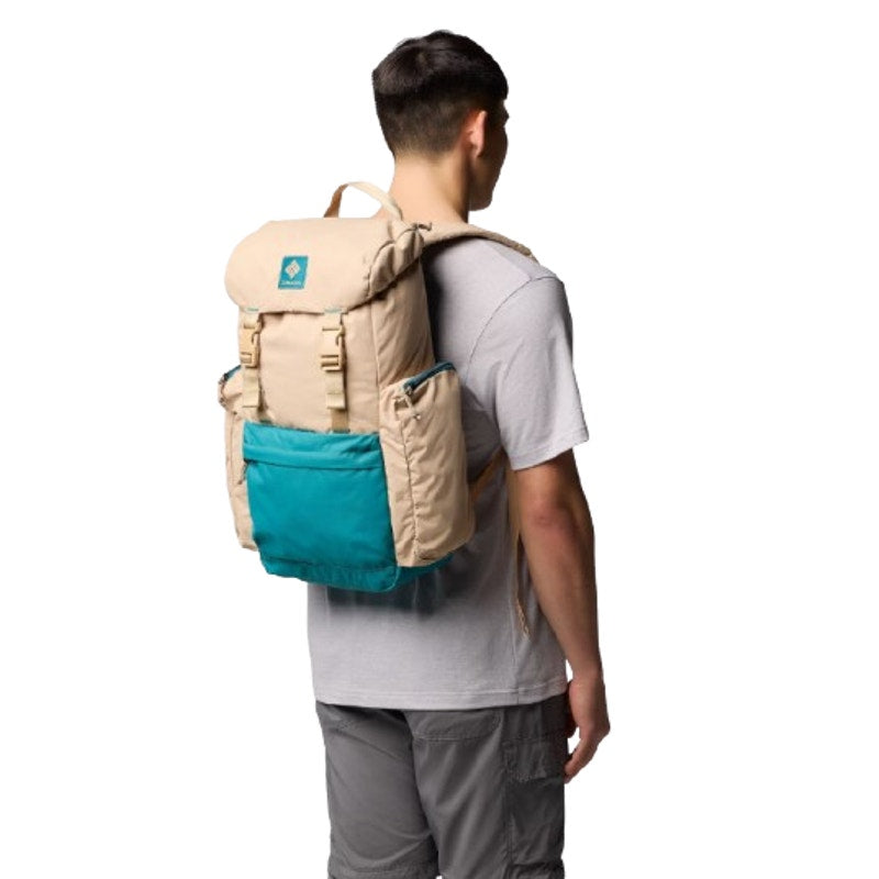 COLUMBIA Trail Traveler 28L Rucksack Backpack One Size Tan Canoe River Blue NWT