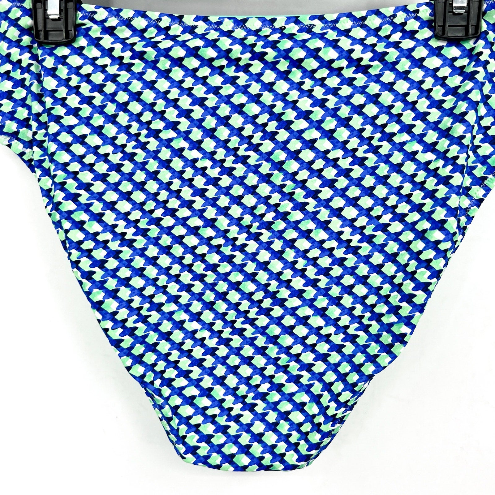 TOMMY BAHAMA Mosaic Bikini Bottoms Medium Beach Glass Blue Palm Modern NWT