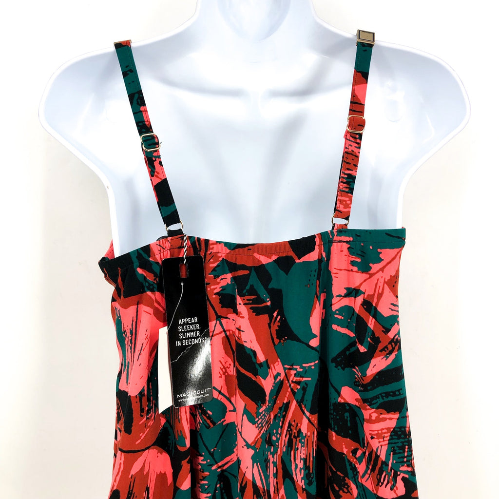 MAGICSUIT Women's Grace Tankini Swim Top Size 8 Black Red Livin Lush Print NWT