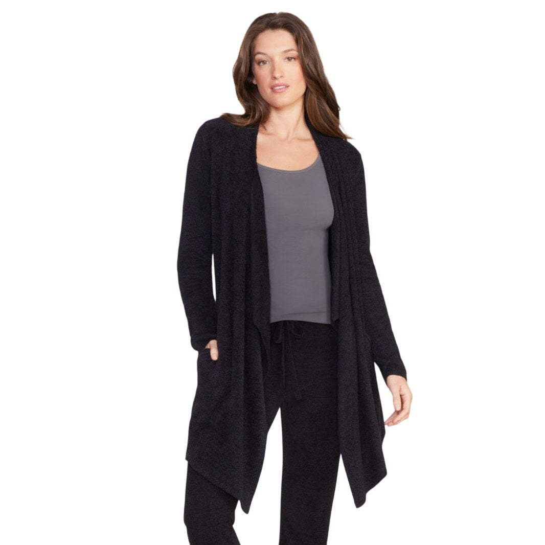 Barefoot Dreams Womens CozyChic Lite Island Wrap Cardigan Small/Medium Black NWT