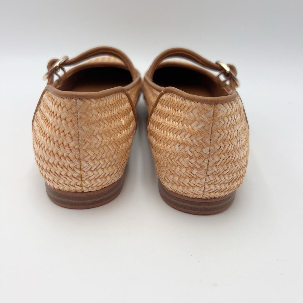 Naturalizer Womens Kelly4 Mary Jane Flats Size 6.5 EU 36.5 Brown Tan Woven NWOB