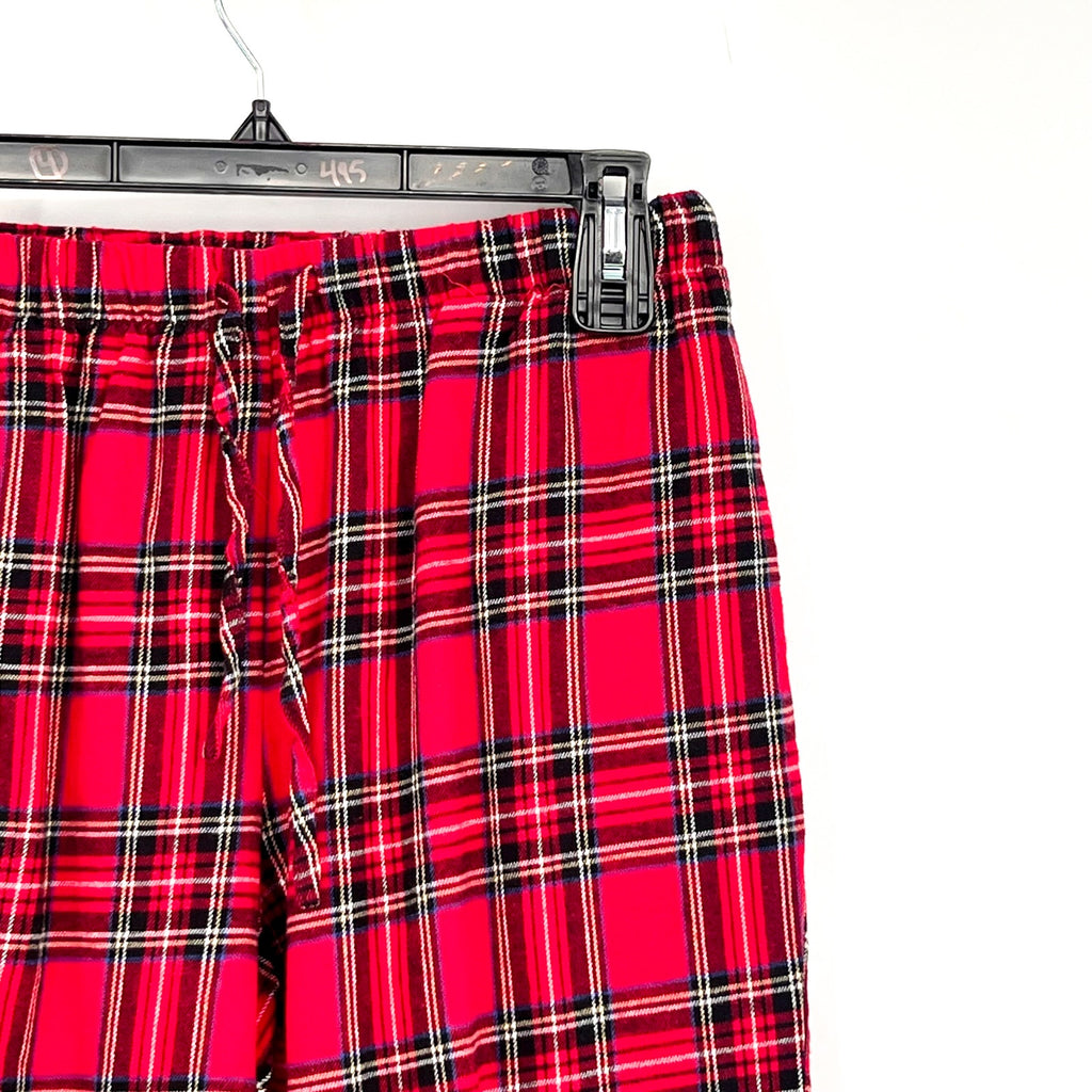 LANZ OF SALZBURG Women's Flannel Ski Pajama Set Small Red Tartan Plaid NWT