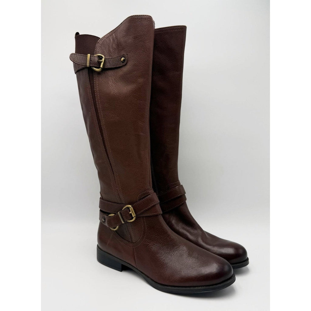 Naturalizer Womens June Knee High Riding Boots Size 10 EU 40 Brown Leather NWOB