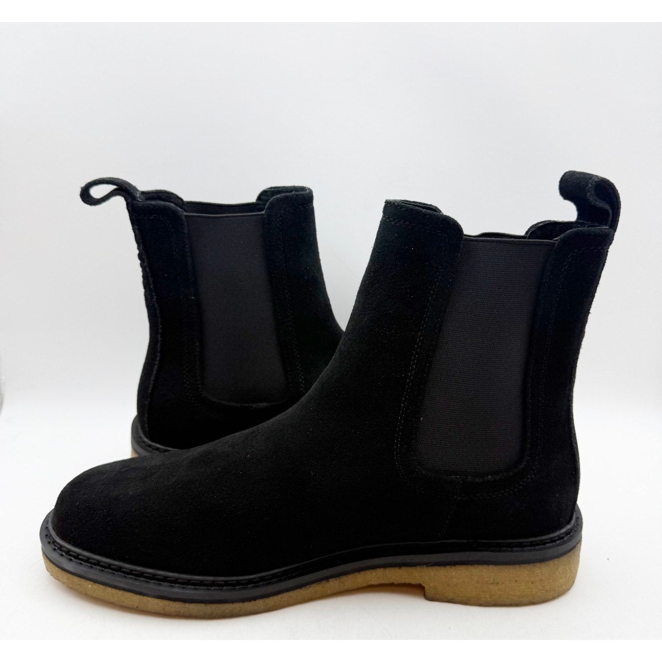 Saint Morta Men's Crepe Chelsea Boot US 8 Black Gum Suede Leather NIB