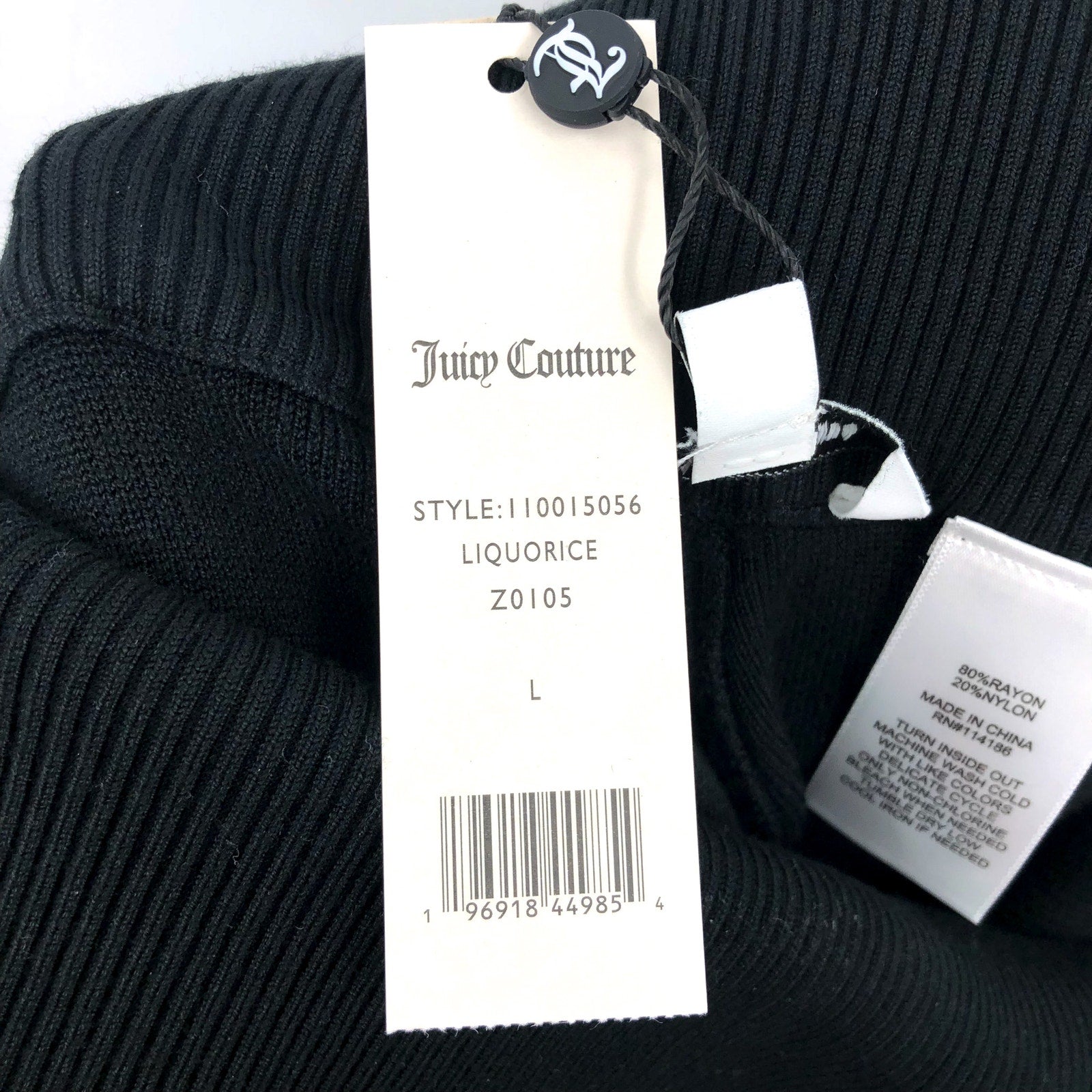 JUICY COUTURE Women's Low Rise Knit Flare Sweater PantLarge Black NWT