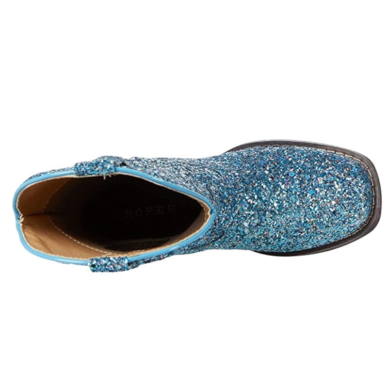 Roper Girls Glitter Galore Western Boots Size 3 EU 33.5 Blue NWOB