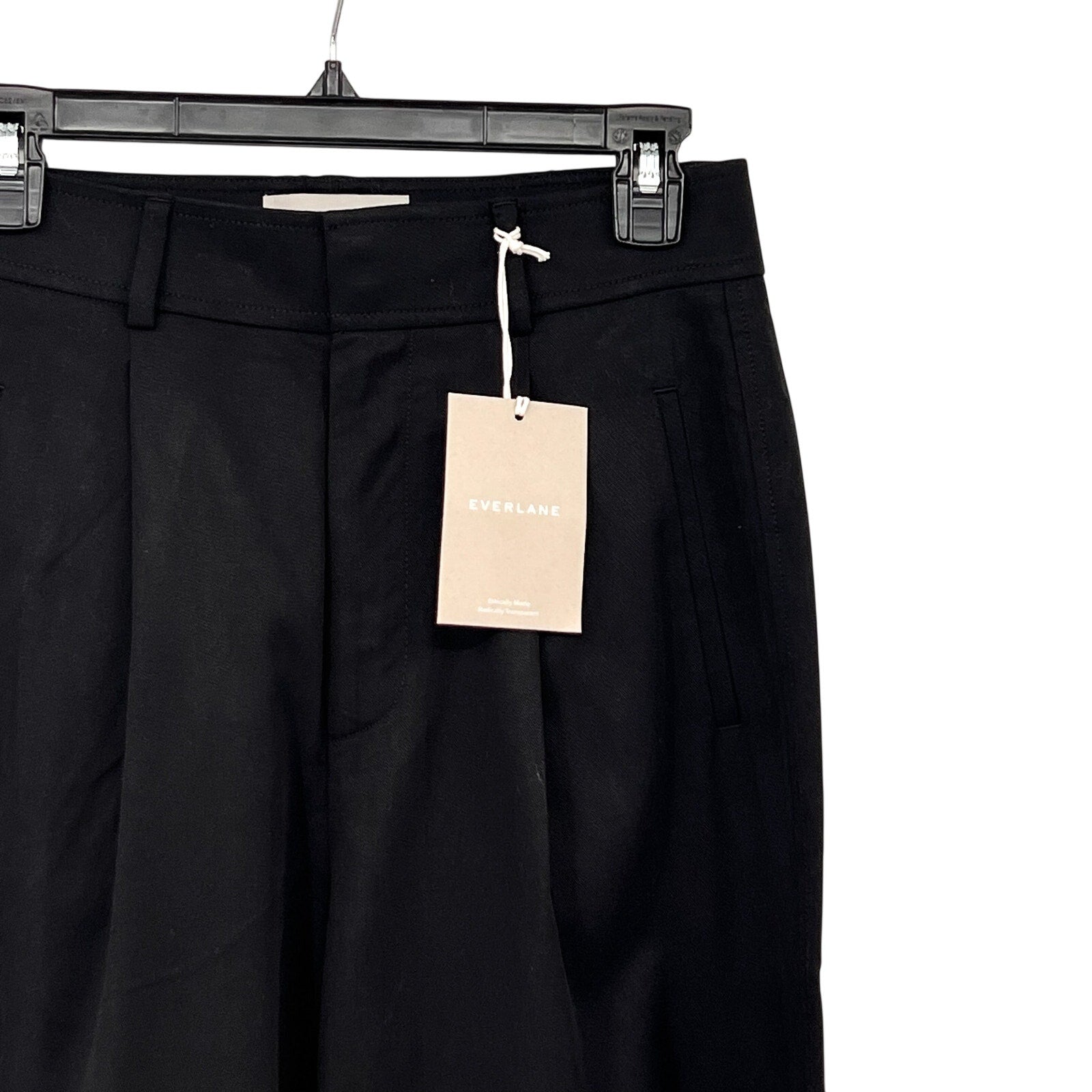 Everlane Womens The Way-High Drape Pants Sz 2 - 30" Inseam Pleated Black NWT