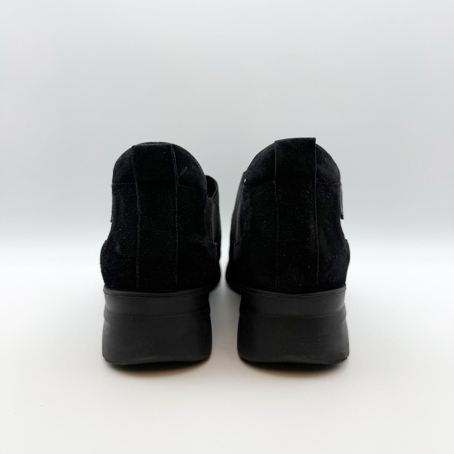 Mephisto Ibelina Women’s Wedge Slip-on Sneaker Size 8.5 Black Suede Leather NIB