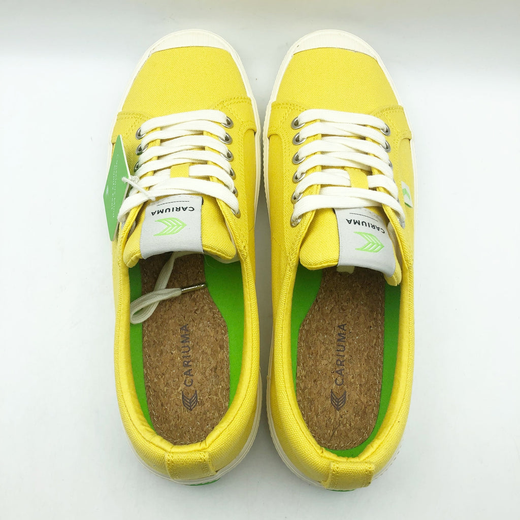 Cariuma OCA Low Canvas Sneaker Men's 9 Women's 10.5 Yellow Organic Cotton NIB