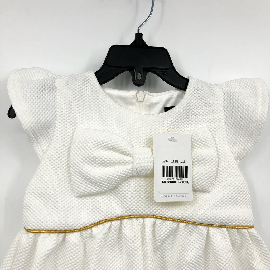 BARDOT Toddler Girls Waffle-Knit Mini Dress 24 Months Gardenia White NWT