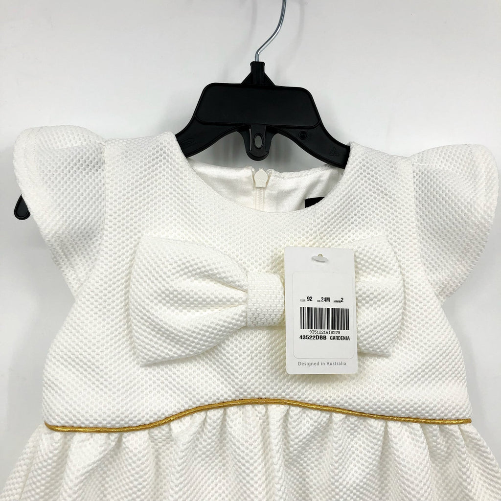 BARDOT Toddler Girls Waffle-Knit Mini Dress 24 Months Gardenia White NWT