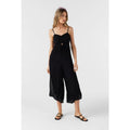 O'NEILL Women's Keiko Tank Jumpsuit XS Black Sleeveless Cut Out Wide Leg NWOT