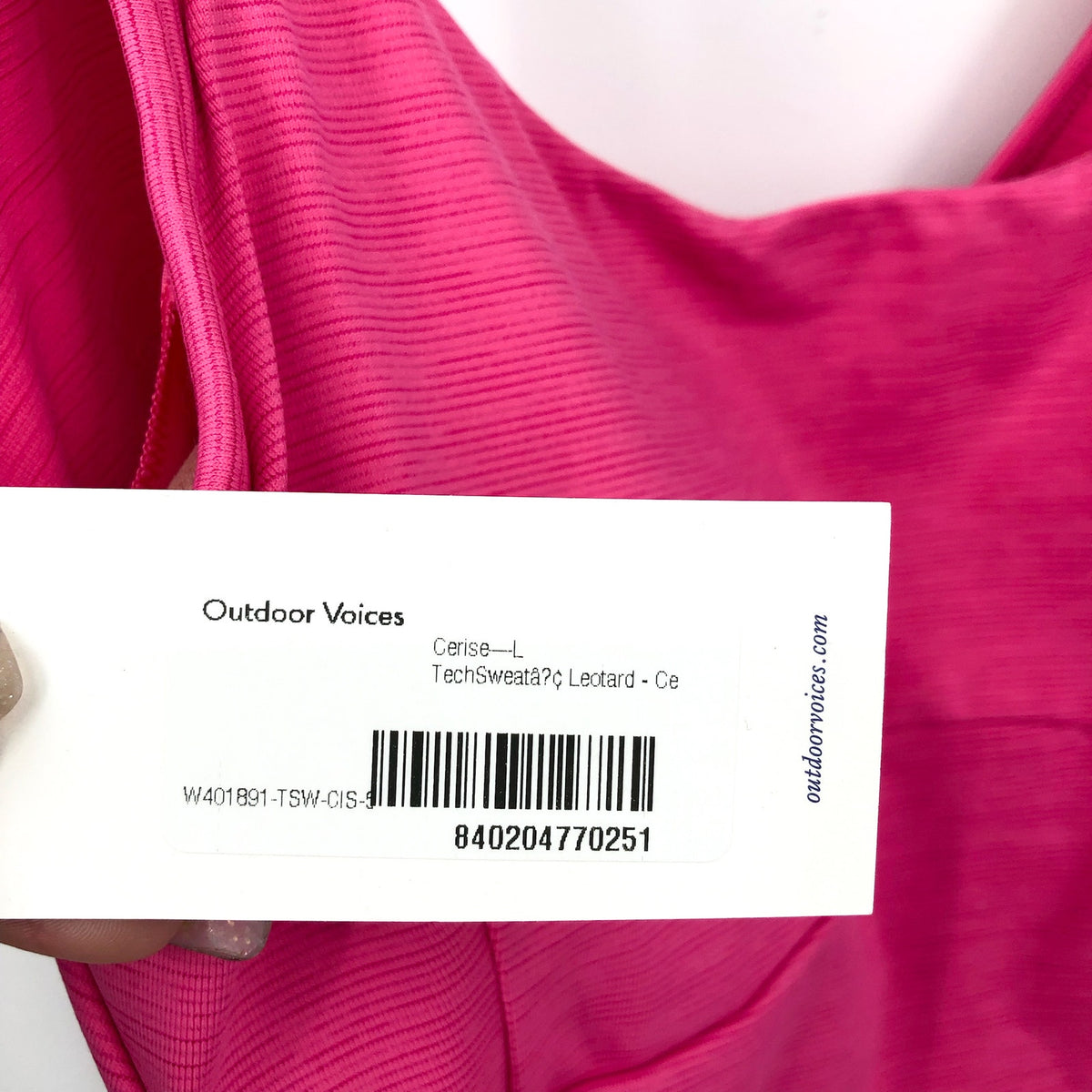 OUTDOOR VOICES Women's TechSweat Tank Leotard Bodysuit Large Pink Cerise NWT