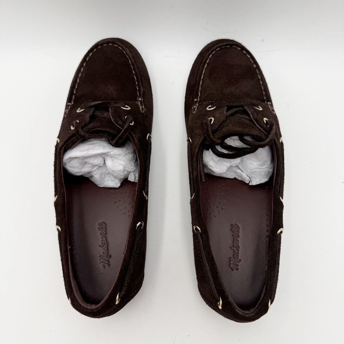 Madewell Womens Jamie Boat Shoes Size 7 EU 37.5 Dark Brown Suede NIB