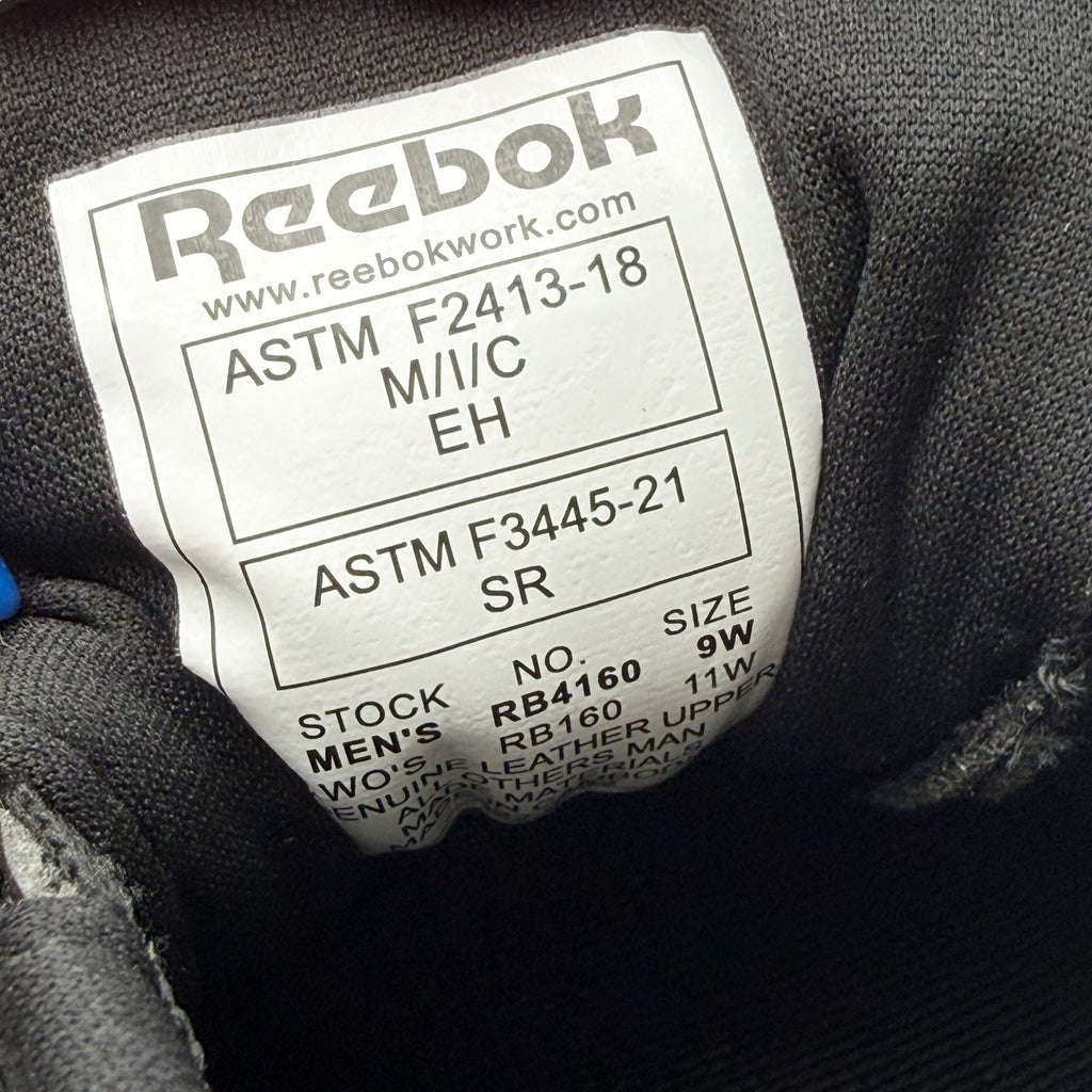 Reebok Mens BB4500 CT Work Sneakers US 9 Wide Black Leather Slip Resistant NIB
