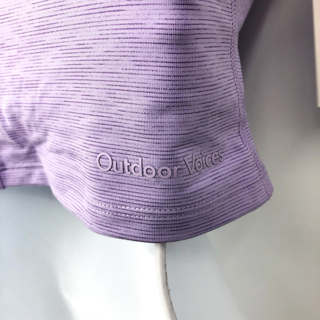 OUTDOOR VOICES Women's TechSweat Tank Top XS Wisteria Purple Criss-Cross NWT