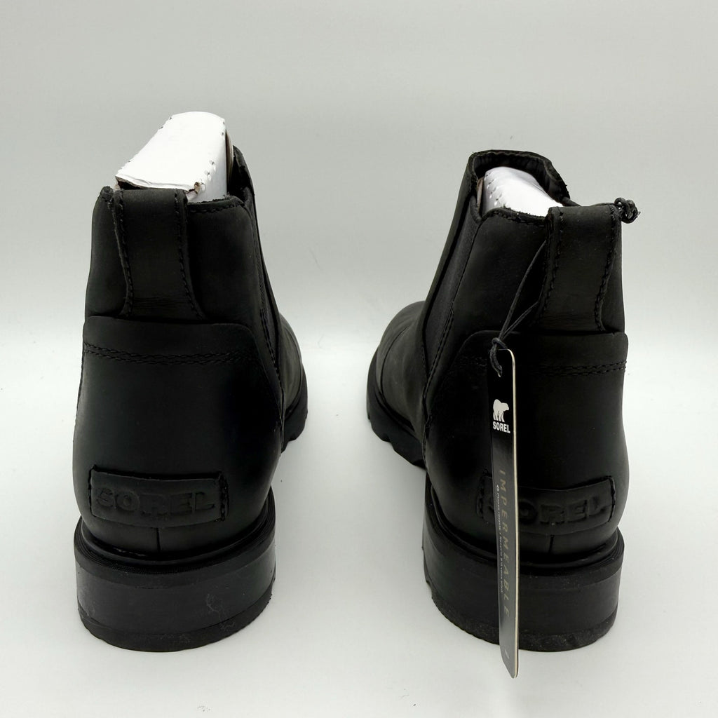 Sorel Womens Emelie lll Zip Bootie US 8.5 EU 39.5 Black Leather Waterproof NIB