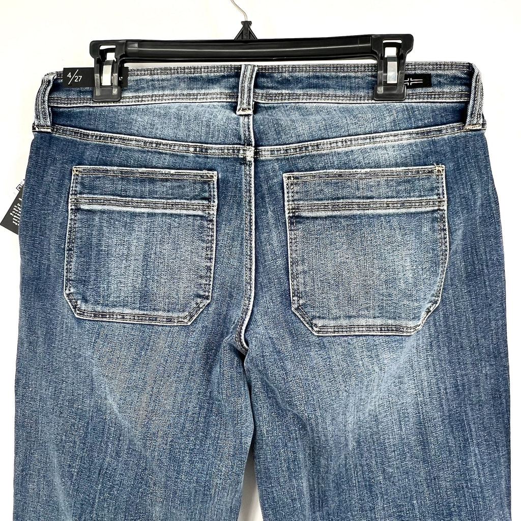 LIVERPOOL Womens Easy Utility Jeans Size 27 US 4 Blue Macbride Side Button NWT