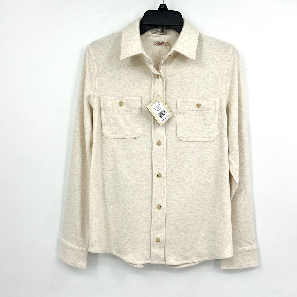 FAHERTY Men's Legend Sweater Shirt Small Off White Heather Long Sleeve NWT