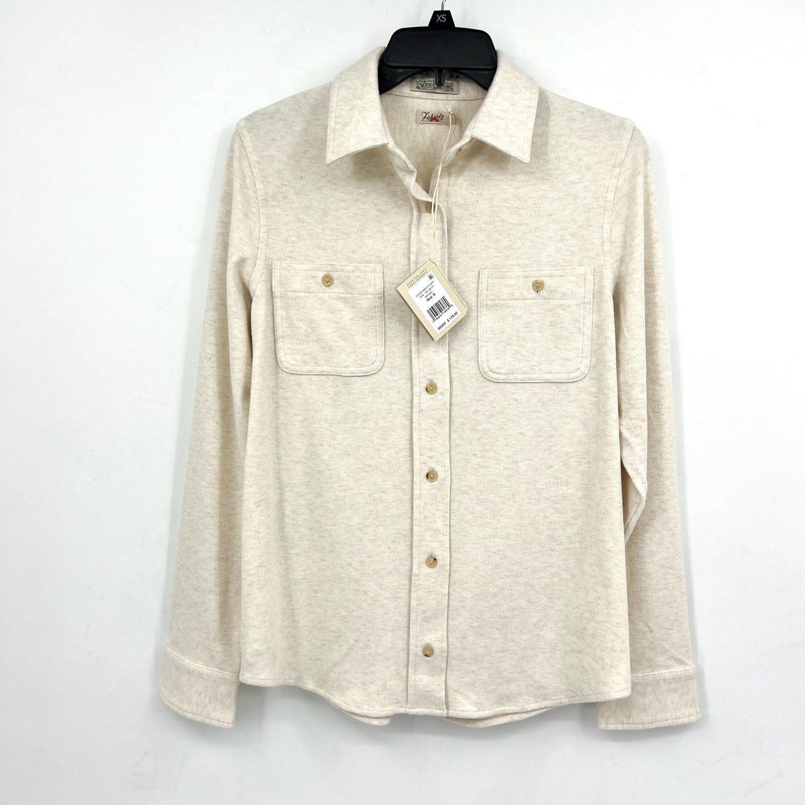 FAHERTY Men's Legend Sweater Shirt Small Off White Heather Long Sleeve NWT