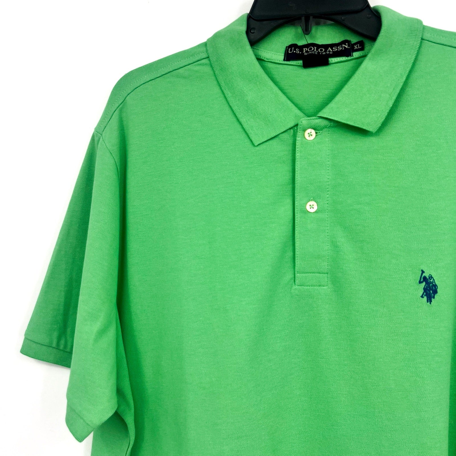 U.S POLO ASSN Men's Pique Polo Shirt XL Berkeley Green Short Sleeve NWT