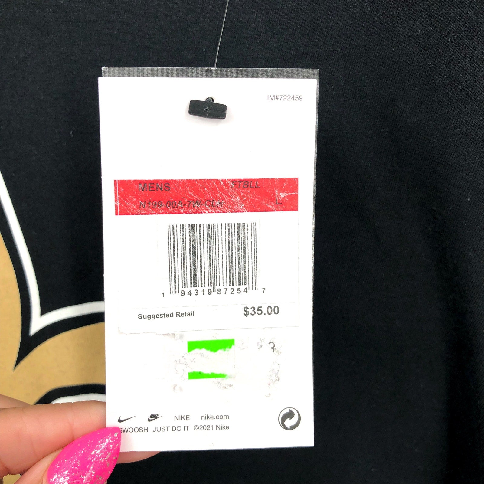 NIKE Men's New Orleans Saints Primary Logo T-Shirt Large Black NWT N199-00A
