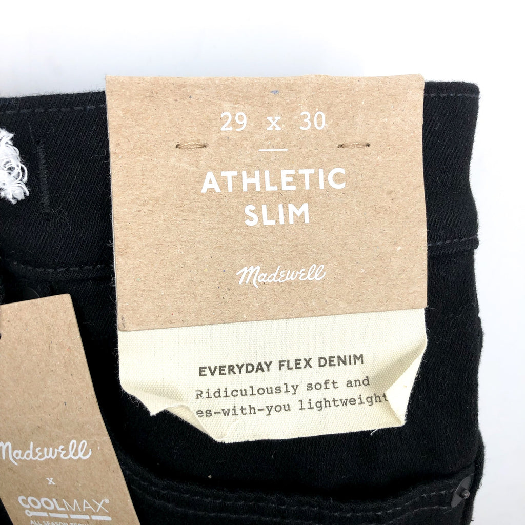 MADEWELL Men's Athletic Slim Jeans 29x30 Black Bainhart COOLMAX ND478 NWT