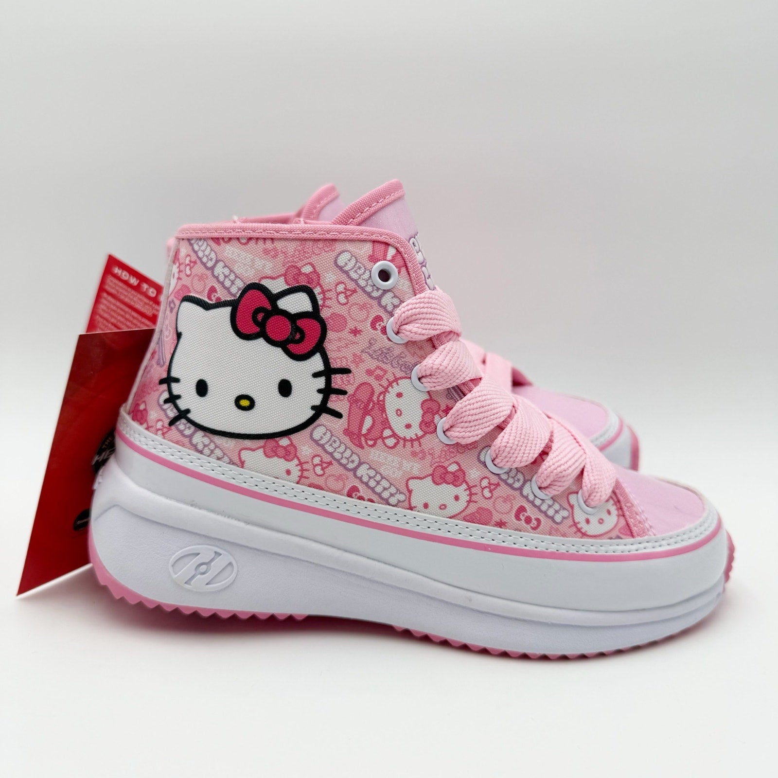 Heelys Girls Veloz Chi Hello Kitty Sneakers US 3 EU 34 Pink Canvas NIB