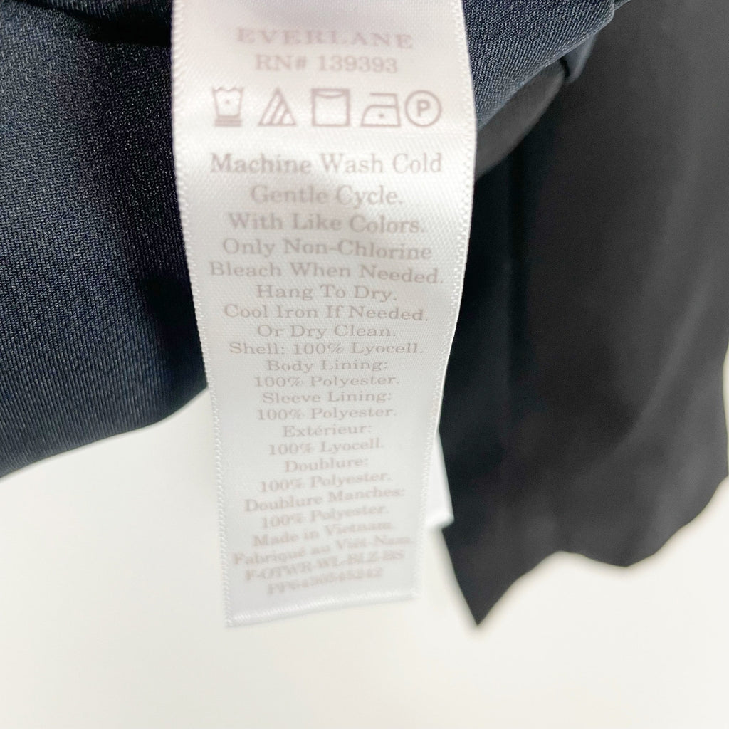 Everlane Womens The Easy Blazer Size 2 Black One Button Lyocell NWT