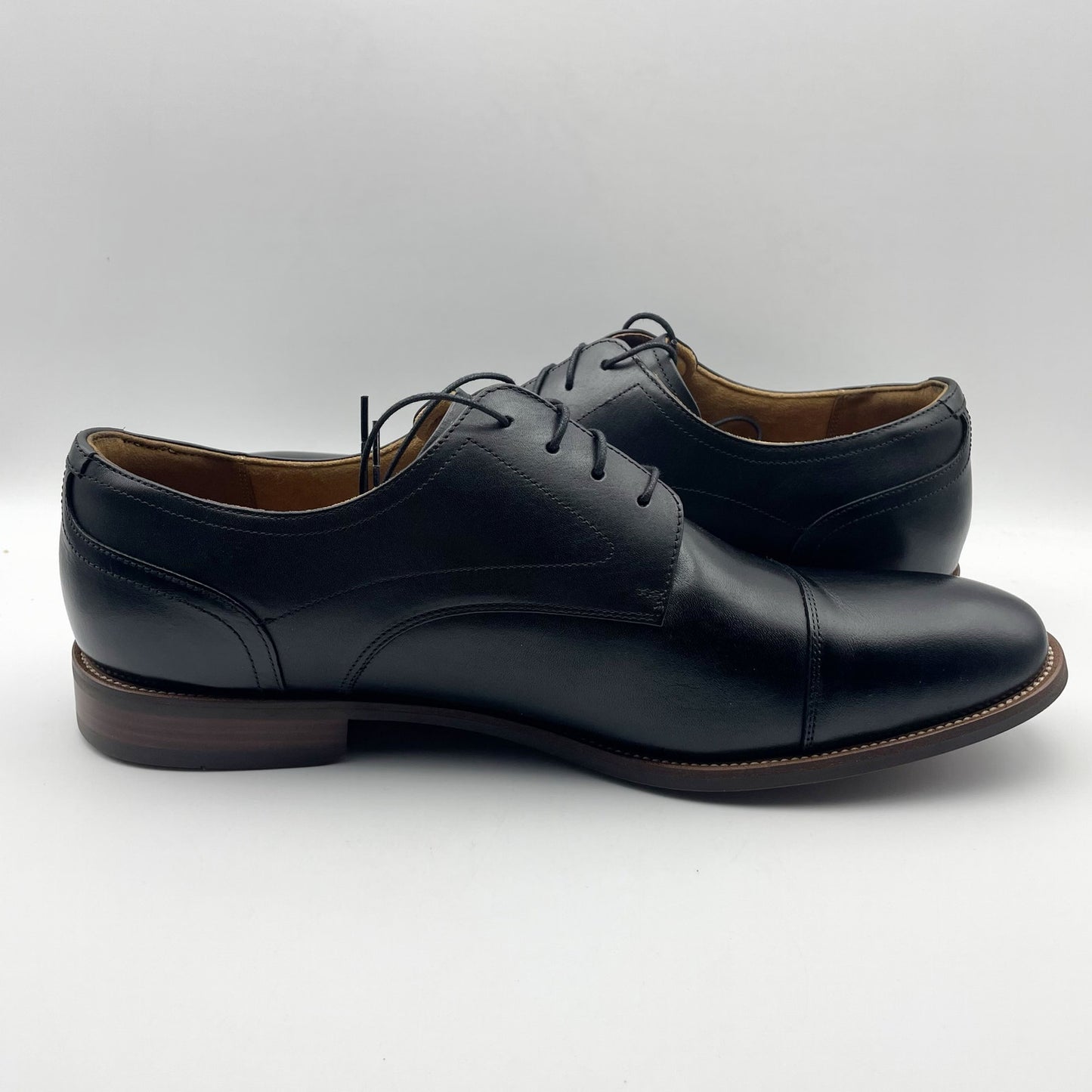 Florsheim Mens Rucci Cap Toe Oxford Dress Shoe US 14 Wide Black Leather NIB