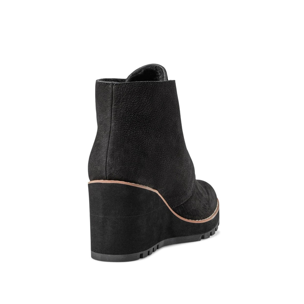 Eileen Fisher Women’s Alpine Ankle Boots Size 9 Black Leather Lace Up Wedge NIB