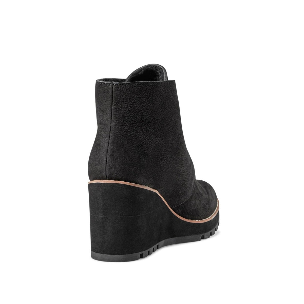 Eileen Fisher Women’s Alpine Ankle Boots Size 9 Black Leather Lace Up Wedge NIB