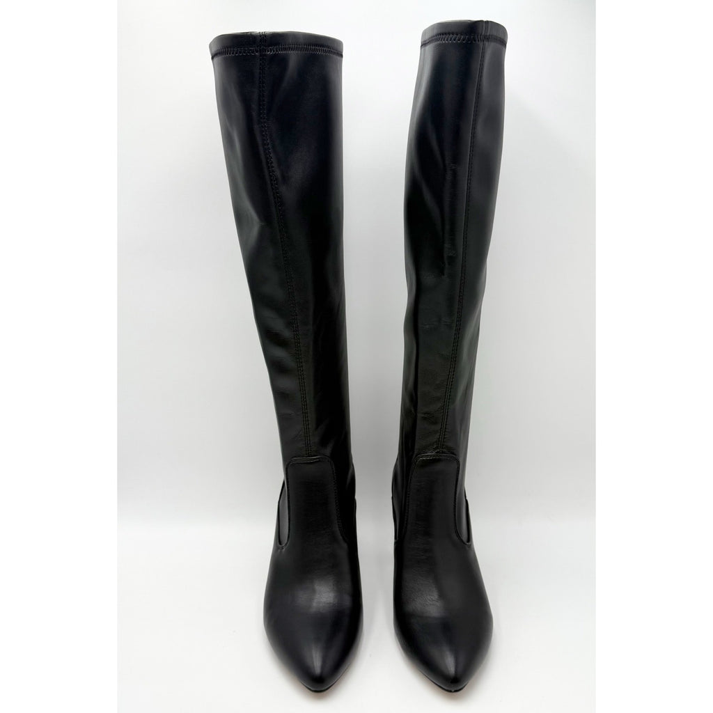 Franco Sarto Womens Katherine Knee High Boots Size 8 M WIDE CALF Black Heels NIB