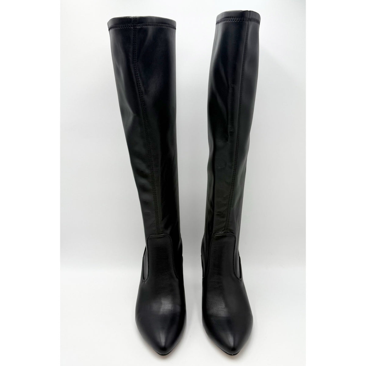 Franco Sarto Womens Katherine Knee High Boots Size 8 M WIDE CALF Black Heels NIB