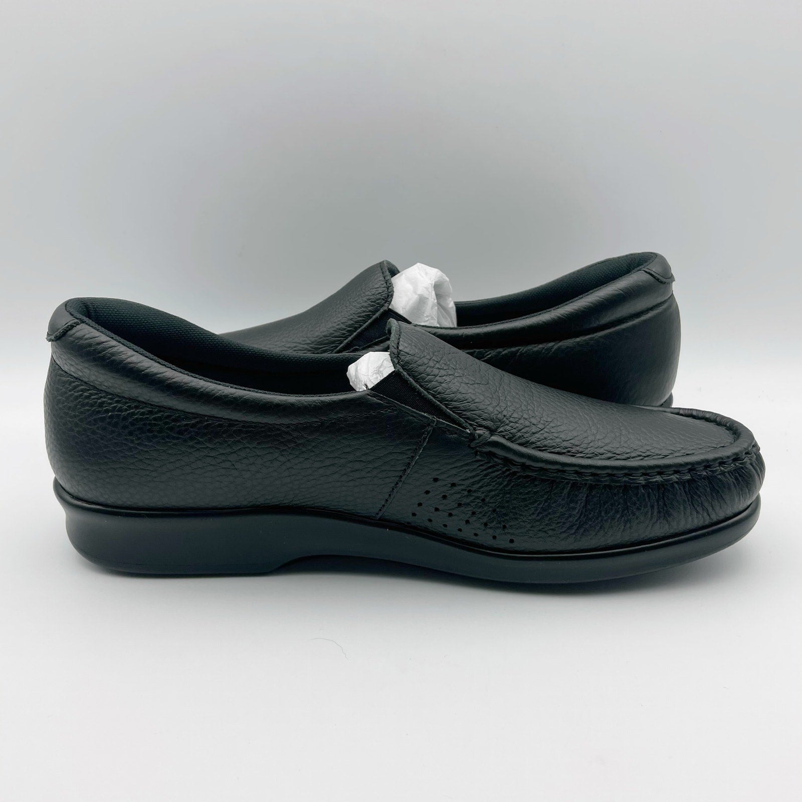 SAS Womens Twin Slip On Walking Shoes US 9.5 M EU 40-41 Black Leather NIB