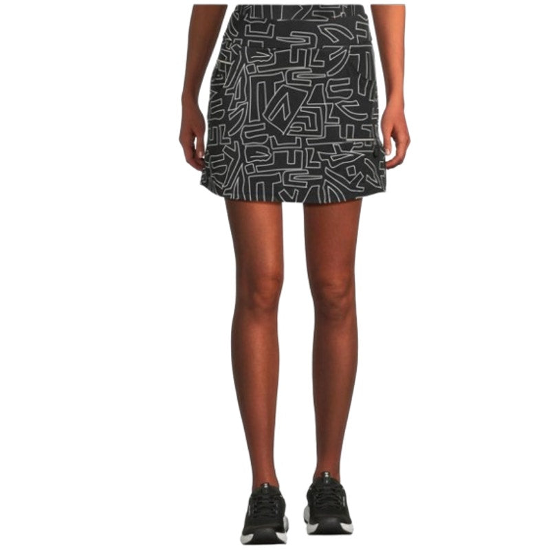 JAMIE SADOCK Women's 16" Hieroglyphics Skort Large Jet Black Print SPF NWT