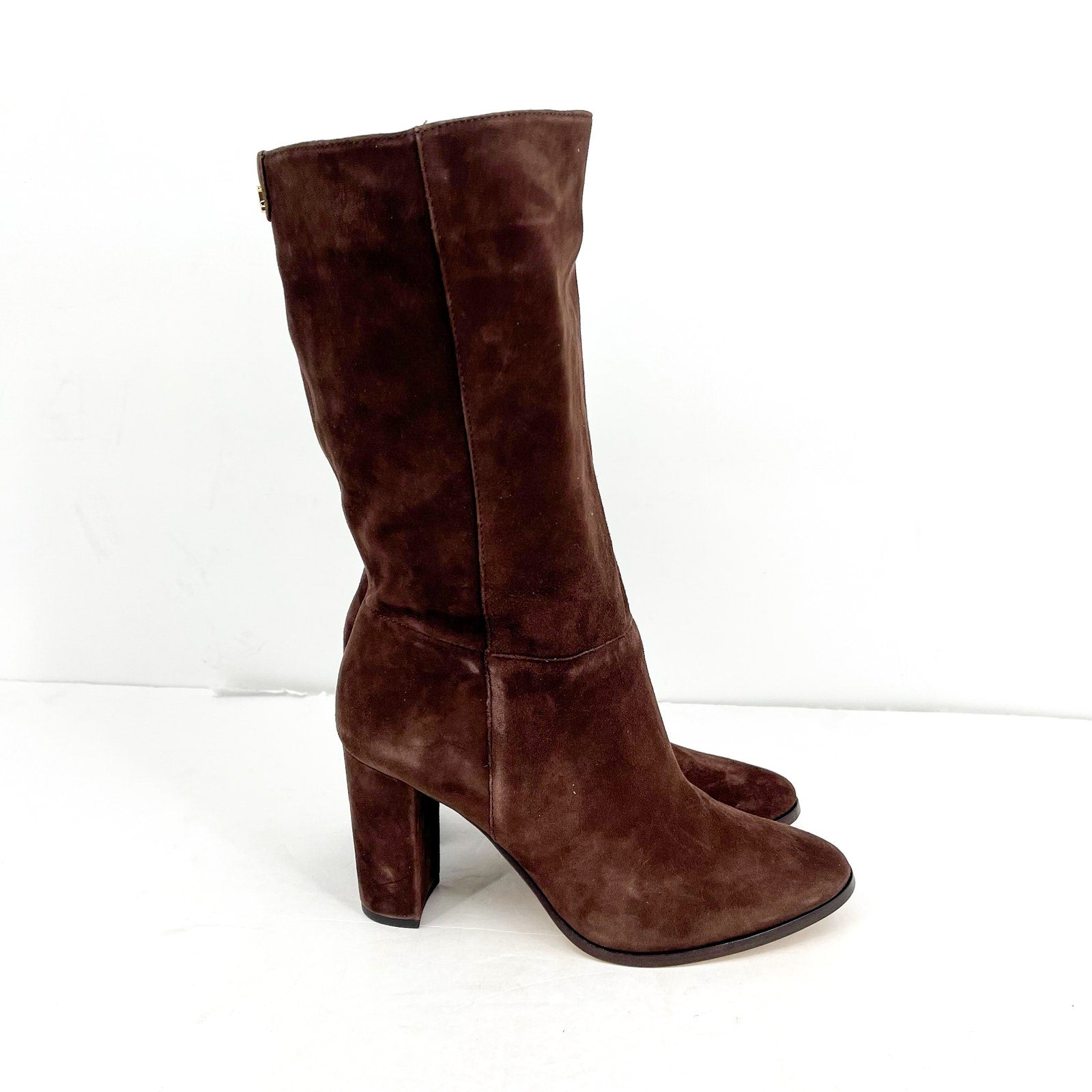 Lauren Ralph Lauren Artizan II Mid Calf Boots US 9.5 B EU 41 Brown Suede NWOB