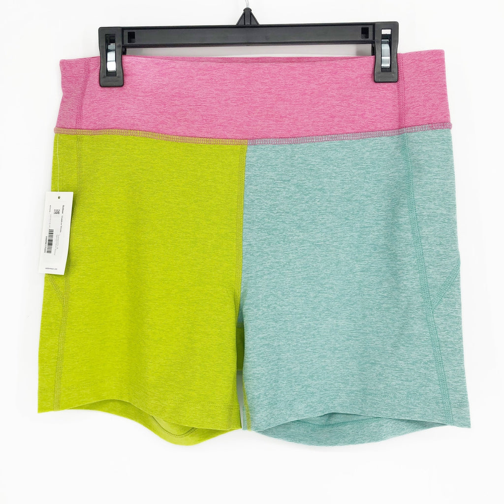 OUTDOOR VOICES Warmup 5" Shorts XS Bubblegum Pink Green Blue Colorblock NWT