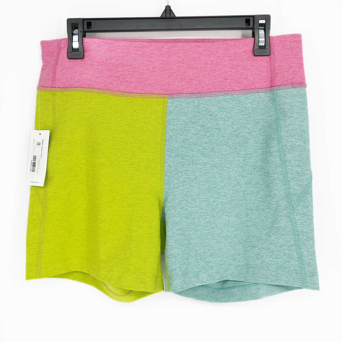 OUTDOOR VOICES Warmup 5" Shorts XS Bubblegum Pink Green Blue Colorblock NWT