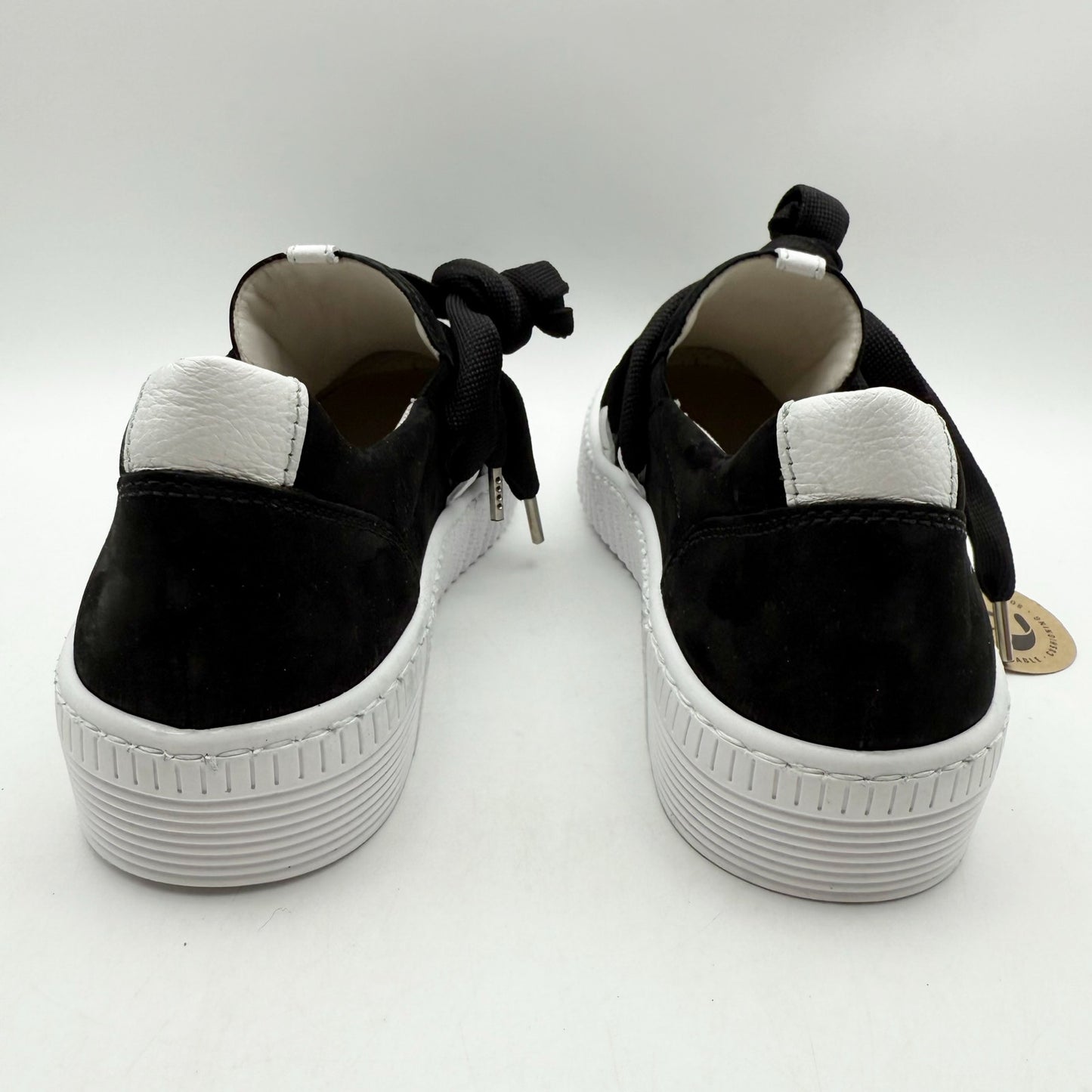 Gabor Womens 43.333 Platform Sneaker US 5.5 M EU 35.5 Black Leather NWOB