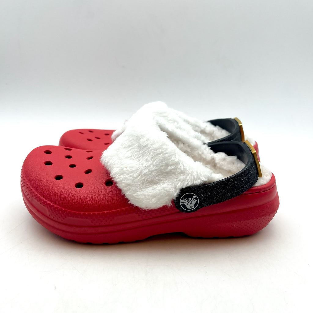 Crocs Kids Classic Lined Santa Clogs C13 EU 30.5 Red White Lightweight NWT