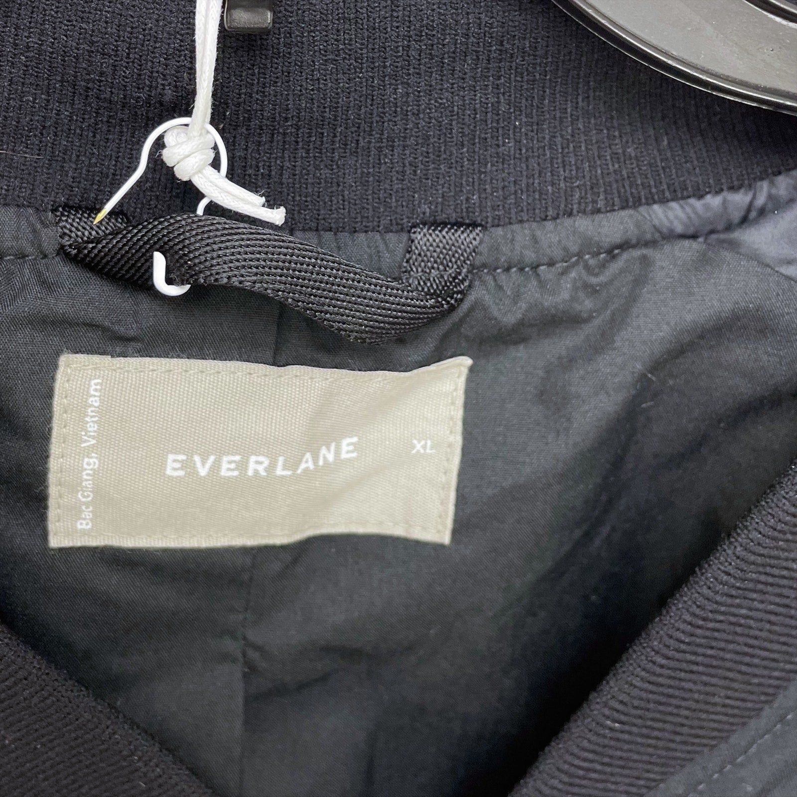 Everlane Womens Cotton Bomber Jacket XL Black Oversized Boxy NWT